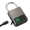Door Locks Fingerprint Padlock Waterproof Smart Keyless Security Locker Fingerprint Lock AntiTheft USB Charge For Bike Gym Locker Luggage 230918