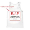 Herrtankstoppar Diy Custom Design Own Style Polyester 3D Tryckt Vest Men Women Streetwear Overdimensionerade leverantörer för Drop Shipper