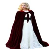 Red lining Wedding Jacket Wraps Warm Velvet Sleeveless Hood Capes Halloween Costumes for Women Men Cosplay Bridal Cloak S-6XL250z