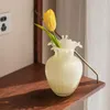 Vasos estilo nórdico vidro ins tipo sala de estar ornamentos creme cor vasos de flores para flores secas acessórios de mesa