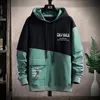 Erkek Hoodies Sweatshirtler Sıradan Moda Erkek Hoodies Patchwork Kollu Mektup Baskı Tasarım Pamuklu Erkek Hoodies High Street Trend Unisex Hoodie 230918