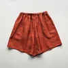 Shorts casuais femininos de cintura alta tOTEME