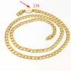 Collana da donna Catena barbazzale Solido 24 k Timbro Link Oro fine GF Compleanno Regalo di San Valentino Di valore 20 500 4 MM252R