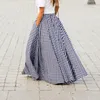 Rokken Dameskleding Lange Jurk Zomer Elegante Plaid Baggy Hoge Taille Grote Zoom Bustier Rok Vrouwelijke Koreaanse Stijl Mode