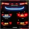 Luzes decorativas 12V 1.2M Carro Traseiro Tronco Cauda Luz Dinâmica Streamer Reversa Aviso LED Strip Adicional Freio Turn Signal Lamp Drop Dhrq0