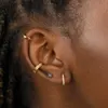 925 Gümüş Doğum Taşı Küpe 18k Altın Kaplama Mini 4mm Kübik Zirkonya Saplama Küpe Kadınlar ve Erkekler Unisex Ear Takı