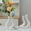 Vase Nordic Ceramic Vase Body Art Flower Pot Home Living Room Accessories屋内ドロップ装飾装飾