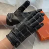 Guantes de cuero negros clásicos, guantes de diseñador para hombres, guantes de dedos cálidos para ciclismo al aire libre de invierno de alta calidad, regalo de Navidad