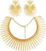 Halskette-Ohrringe-Set, afrikanischer Schmuck für Frauen, Gold-Kragen-Choker, Statement-Stammes-Kostüme, Schmuck-Accessoires