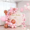 Fournitures de fête boîte de réception-cadeau pour bébé avec lettres transparentes, ballons personnalisés avec nom d'anniversaire et de mariage, décorations de 1ère fête prénatale pour enfants et filles