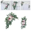 Dekorativa blommor 2st Flower Swag Arch with Leaf Garland för fönsterdekoration