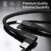 Nouveau câble de données à double tête type-c PD charge rapide 60W en nylon tissé à double coude câble de chargement pour téléphone portable et ordinateur portable