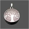 Charms New Natural Stone Pendant Gemstone Tree Of Life Diy Necklace For Women Men Jewelry Drop Delivery Findings Components Dh5Ur