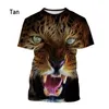 T-shirts pour hommes Mode d'été Cheetah Animal Leopard Print Hommes et femmes 3D imprimé T-shirt décontracté à manches courtes