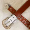 Belts Punk White Belts Women Designer Leather Strap Diamond Bing Belt Western Cowboy Y2K E Girls Fashion Belt For Jeans Men 230915