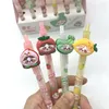 PCS/LOT KAWAII FRUIT GIRL MEKANISKA PENNA Söt 0,5 mm Ritning Skrivande Automatiska Pen School Office Supplies