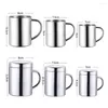 Muggar 210 ml/280 ml/400 ml HANDE Kaffemugg Double Vägg Multi-användningsanvändning Anti-Slip Mirror Polishing Cup med lock för hemmakontor