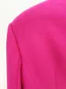 Wool wrap long coat bow detail pink double