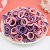 100Pcs Elastic Rubber Band Girls Fashion Towel Hair Ring Color Nylon Head Rope Women's Korean Version Hair Rope Hair Accessories