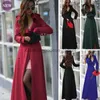 Women's Wool Blends New Women's Woolen Cloth Jacket 2023 Spring and Autumn Fashion One Button Women's Extended Coat Slim Skirt Elegant Trench CoatL230918