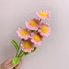 Decorative Flowers Artificial Small Daisy Hand Knitted Bouquet Crochet Simulated Gift For Girlfriend