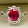 European and American creative fashion female zircon hand garnet red jewelry x0918