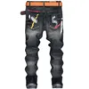 新しい到着高品質のジーンズの男性スリムフィットリッピングジーンズメンズストリートウェアヒップホップデニムパンツメンズ服全体ドロップシップ237V