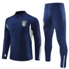 23 24 Italia Chándal Hombres Niños Fútbol Sudadera Kit Italia Chándal 2023 2024 Traje de entrenamiento de fútbol Chándal Chandal Futbol Survetement