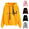 Kvinnors hoodies damer besättning hals långärmad tryck huvtröja mode Välse Lätt kvinnors zip upp klänning kvinnor