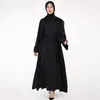 Etniska kläder 3 stycken Abaya Set Kimono -knappen Down Dress Wrap Tie Kjol Dubai Turk Muslim Women Outfit Islamic Hijabi Robe Casual