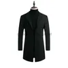 Cappotto di lana da uomo in misto lana di cotone lungo da uomo 2023 Cappotto di lana a vento nuovo autunno moda business Cappotto di lana classico tinta unita slim fitL230918