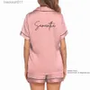 Nachtkleding voor dames Gepersonaliseerde slaapkleding | Gepersonaliseerde satijnen bruids korte pyjama | Aangepaste korte nachtkleding met zachte zakken L230918