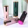 Hair Curlers Straighteners Rechargeable Automatic Hair Curler Portable Hair Curling Iron LCD Display Ceramic Curly Rotating Curling Wave Styer 220624 HKD230918