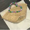 Totes Luxury Diamonds Straw Bag Heart Handle Handbags Designer Rattan Bag Summer Beach Basket Shoulder Bags Purses03
