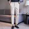 Herenbroeken Koreaanse versie SlimFit skinny broeken HighEnd strijkvrij antikreuk zakelijke formele kleding Rechte broek herfst vintage effen kleur A J230918
