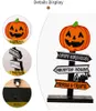 Nuove decorazioni di Halloween, ornamenti in legno con lettere di zucca di Halloween, tavolo fantasma a forma di albero BH8622