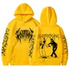 Hayalet çift taraflı baskı kapüşonlu erkekler moda hip hop metal rock hoodies gotik büyük boy tişör