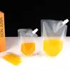 Bolsas de plástico desechables para bebidas, 200 ml, 250 ml, 350 ml, 380 ml, 500 ml, 1000 ml, bolsa con boquilla de pie para líquido con boquilla para leche de soja, té, café, jugo, agua, paquete de bebidas frías