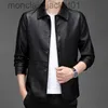 Vestes pour hommes Hommes décontracté 2023 veste en cuir PU mâle couleur unie mode Streetwear moto nouveau col d'affaires Blazers à manches longues manteaux J230918