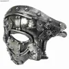 Kostymtillbehör Mekanisk Gear Steampunk Phantom Masquerade Cosplay Mask Half Face Costume Halloween Christmas Party Props Adult Anime Masque L230704 L2309