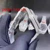 NIEUW aangekomen ijskoud roestvrij staal 39 mm glanzende kast grijs gezicht automatisch soepel vegende handen diamanten overal in gesp watch259j