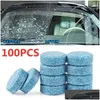 Other Care Cleaning Tools 100Pcs Car Window Washing Effervescent Tablets Solid Windshield Washer Fluid Glass Toilet Accessories Drop D Dhmqu