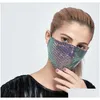 Designer Maschere Shiny Colorf Paillettes Maschera per il viso Lavabile Riutilizzo Pm2.5 Bocca Er Cotone protettivo elastico Earloop Anti-inquinamento Drop Deli Dh5Eh