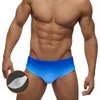 Men's Swimwear Gradient Triangle Swim Trunks European American Fashion Low Waist Bikinis With Push Pad Summer Beach Surf Quick Dry