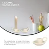 Candle Holders 2 Pcs Ceramic Holder Candleholder Decor Candlestick Black Home Accessories Crystal Bracket Desktop