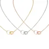 2023 New Style Classic Design Double Loop Charms Pendant Pendant Collier Love For Women Girls 316L Titanium Steel Wedding Jewelry Collares Collier Lovers Gift