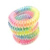 5.5cm Shiny RainBow Telephone Hair Cord Ponies Elastic Soft Flexible Plastic Spiral Coil Wrist Bands Girls Hair Accessories Rubber Ties