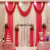 3m 6m Hochzeits-Hintergrund-Swag-Party-Vorhang-Feier-Bühnen-Performance-Hintergrund-Drape mit Perlen-Pailletten-Rand 5 Farben abailabl173m