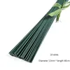 Fiori decorativi 1PC 30Yard Fiore artificiale Stelo Filo di ferro Accessorio per stub di carta fai da te Nastro floreale verde Steli di rosa Decorazione artigianale