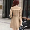 Damen Wollmischungen Neue Herbst Winter Frauen Wollmantel Schlanke Windjacke Mäntel Weibliche Mode Gelbe Wollmischungen Jacken Weibliche Oberbekleidung Mujer CoatL230918